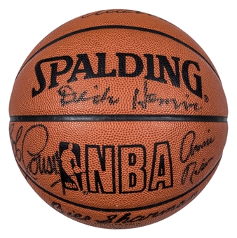 1956-57 Boston Celtics NBA Champions Team Signed Basketball (JSA)